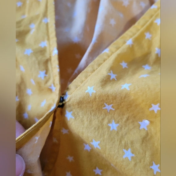Madewell Wrap Star Print Blouse Size M Mustard Yellow - Picture 6 of 11